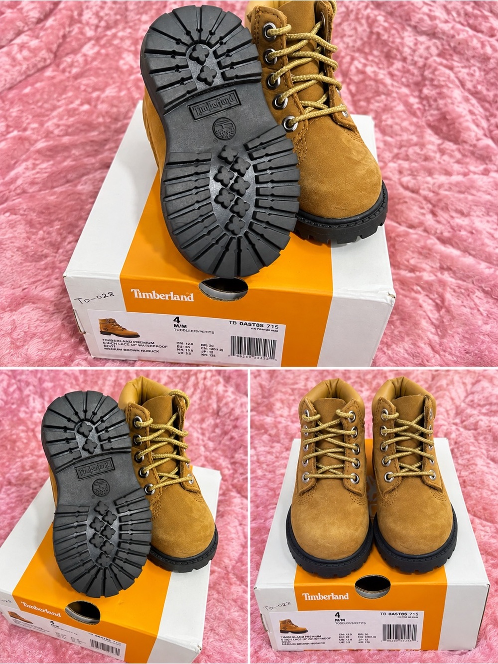 Timberland Kids Wheat Suede Lace-Up Ankle Boots